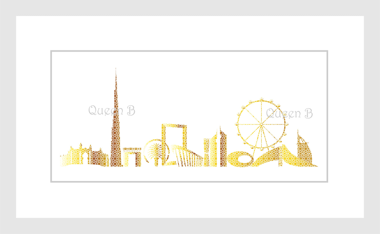Gold Metallic Skyline of Dubai