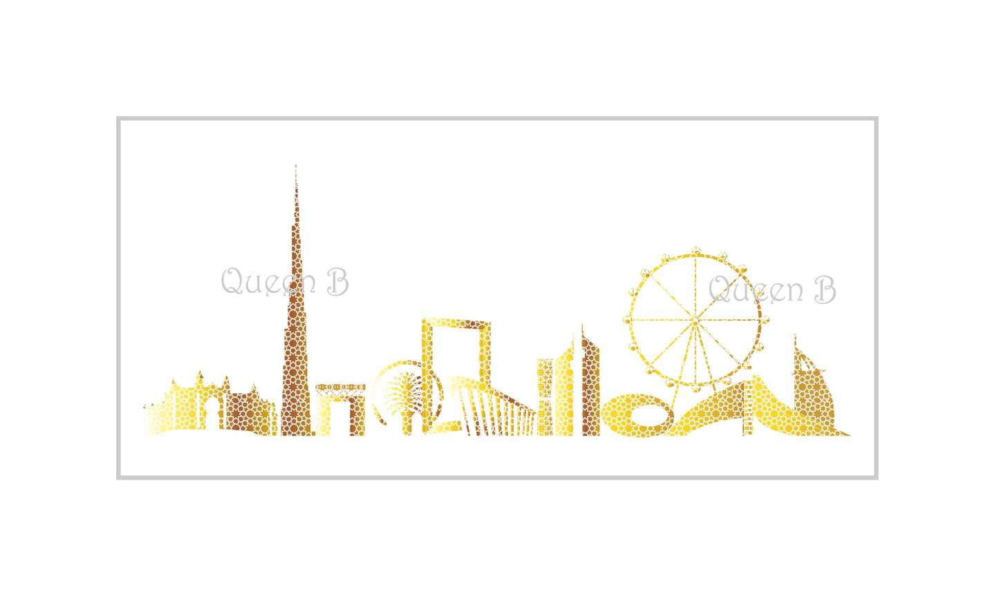 Gold Metallic Skyline of Dubai