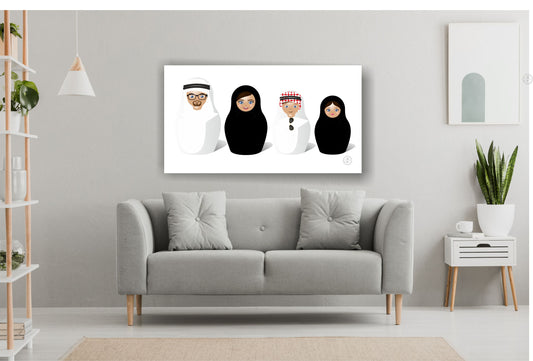Local Family (Canvas 1m x 50cm) Personalised