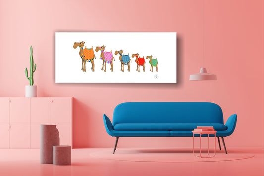Camel Family (Canvas 1m x 50cm) Personalised