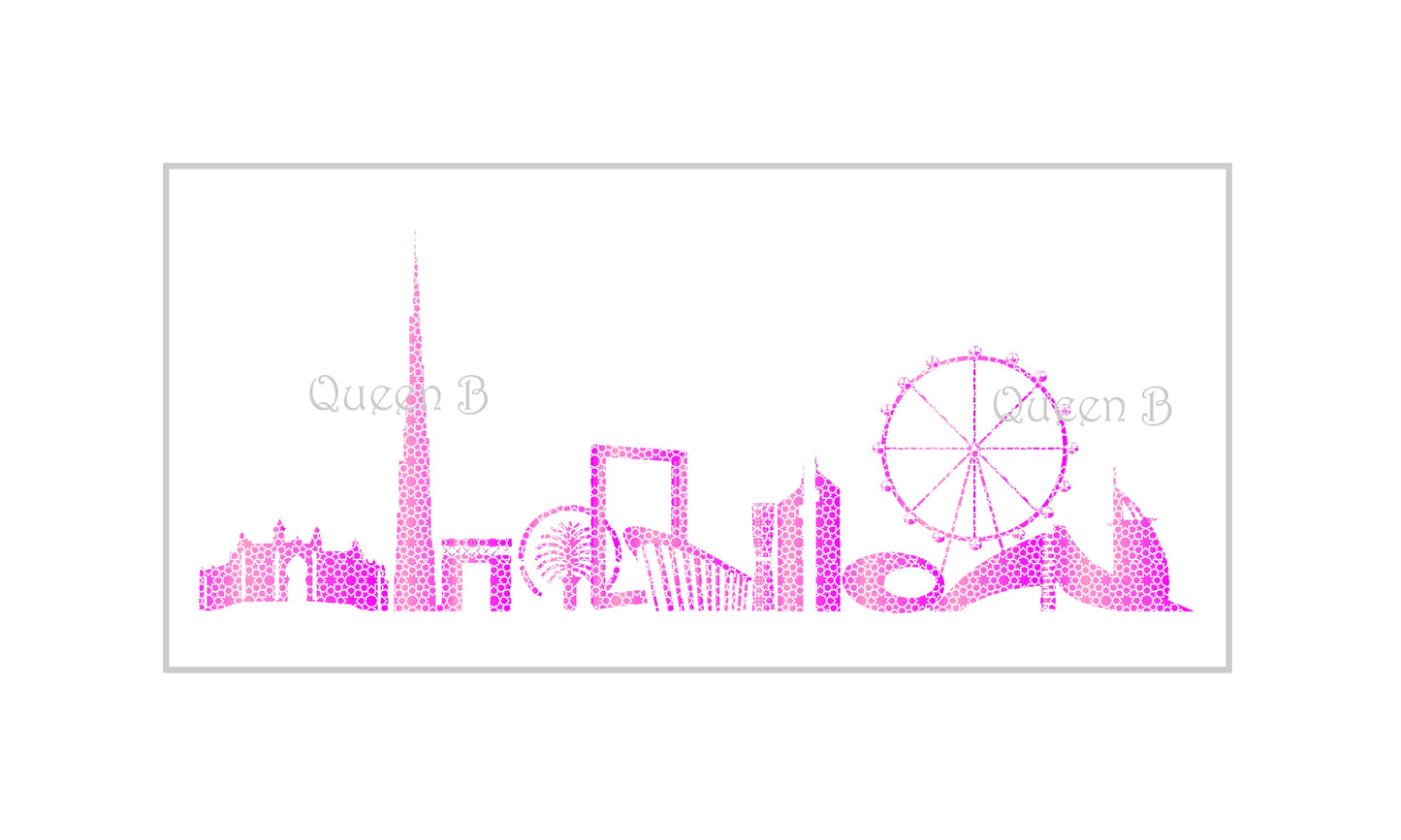 Pink Metallic Skyline of Dubai